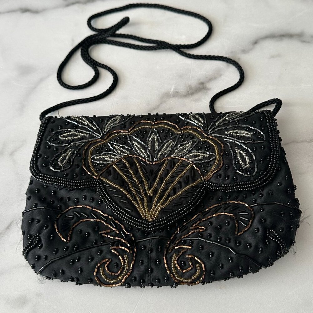 Evening bag Carla Marchi ornate beading‎ - Ruby Lane - Picture 6 of 6